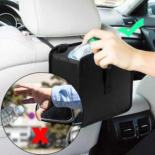 Miniatura 5 de Bolsa de basura colgante para automóvil, a prueba de fugas, plegable, portátil, organizador de bolsa de basura portátil, bolsa de almacenamiento