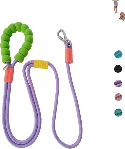 Miniatura 9 de Correa de perro manos libres, cintura elástica ajustable y correa cruzada con mango cómodo, cuerda de nailon resistente para perros pequeños a Negro