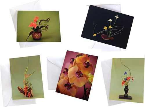 Miniatura 8 de Blank Note Cards Set, Original Art Blank Greeting Cards, Eco Friendly Notecards with Ikebana Flower Photo, Eco Friendly Recycled Paper Stationery