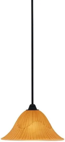 Miniatura 159 de Toltec Lighting Paramount - Mini colgante de 1 luz en acabado negro mate con cristal de arte perla de 7 pulgadas y estilo negro