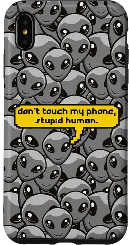 Miniatura 10 de Funda para iPhone 13 Pro Alien Dont Touch My Phone Stupid Human Funny Space Lover Case