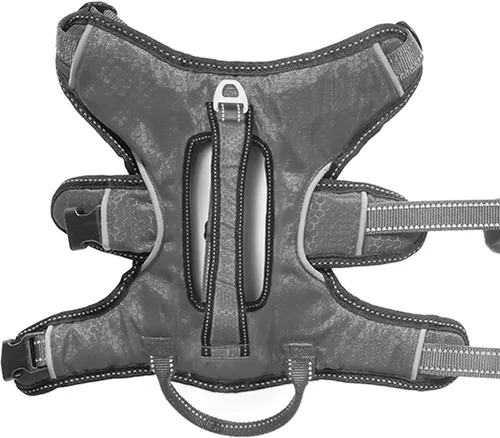 Miniatura 8 de Arnés para perros a prueba de escape, sin escape, de Tuff Pupper Arnés ajustable de 5 puntos para perros Arneses acolchados para perros Gris