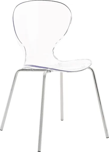 Miniatura 9 de Meridian Furniture Clarion Collection Modern - Silla de comedor apilable de policarbonato Lucite contemporánea con patas de metal resistentes, juego