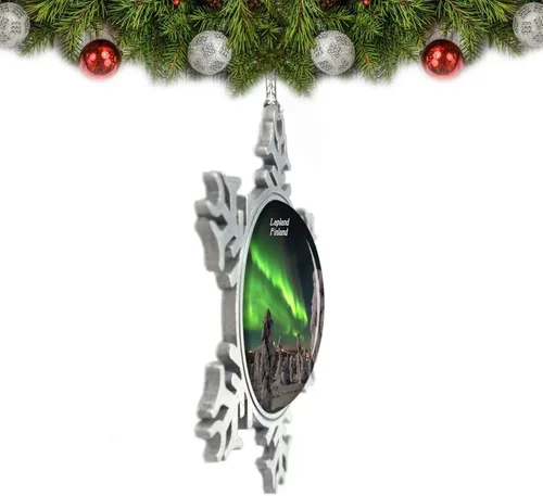 Miniatura 2 de Finlandia Aurora Laponia Adorno de Navidad Decoración Árbol de Cristal Metal Recuerdo Regalo