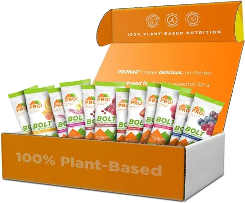 PROBAR Bolt Energy - Paquete variado de gomitas deportivas veganas orgánicas con electrolitos y vitaminas B para correr y ciclismo, combustible