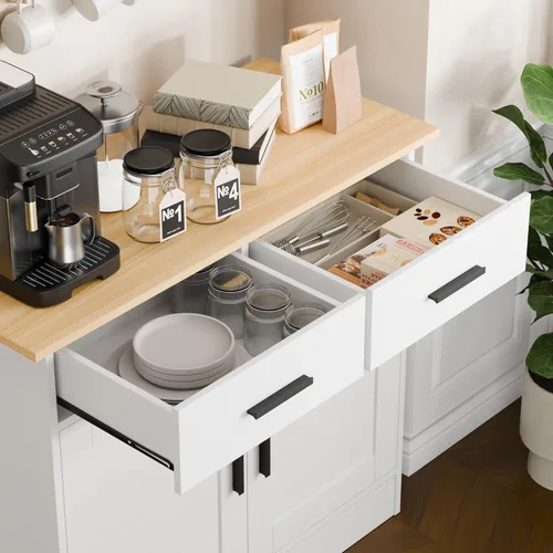 Miniatura 4 de Gabinete de buffet con almacenamiento – Buffets y aparadores Armario de almacenamiento de cocina, mesa consola de madera mesa de café bar armarios