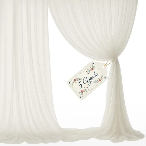 Miniatura 16 de Paneles de tela de gasa transparente Tela de gasa negra de 3 yardas de 120 pulgadas de ancho Uso para cortina de telón de fondo, bodas y eventos