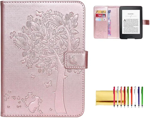 Miniatura 20 de Funda tipo libro para Kindle Paperwhite de 10ª/7ª/6ª/5ª generación, funda protectora ligera con ranuras para tarjetas, encendido automático