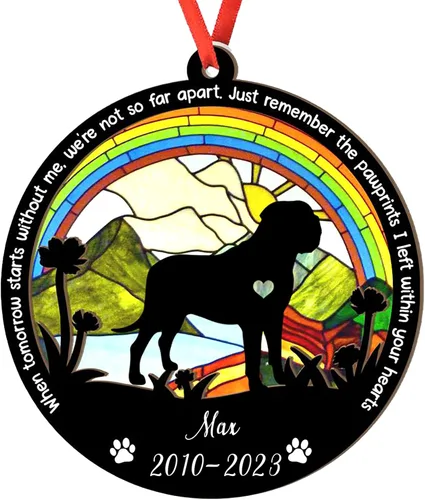 Miniatura 54 de Adorno personalizado para atrapasoles de sabueso afgano, adorno de Navidad de sabueso afgano, regalo para perro amante, sabueso afgano conmemorativo