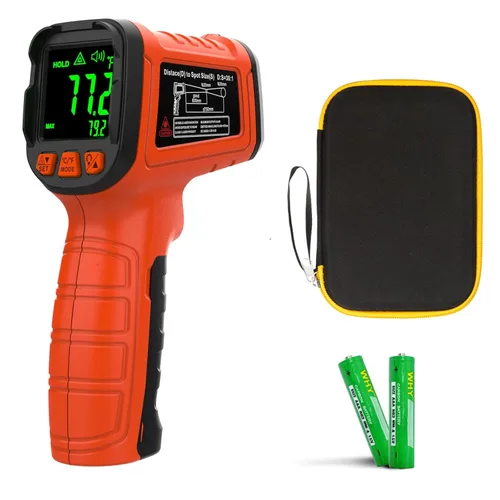 Miniatura 20 de Pistola de termómetro infrarrojo 50:1, pistola de temperatura láser sin contacto de -58 °F a 2732 °F para cocinar, horno de pizza, reptil, plancha