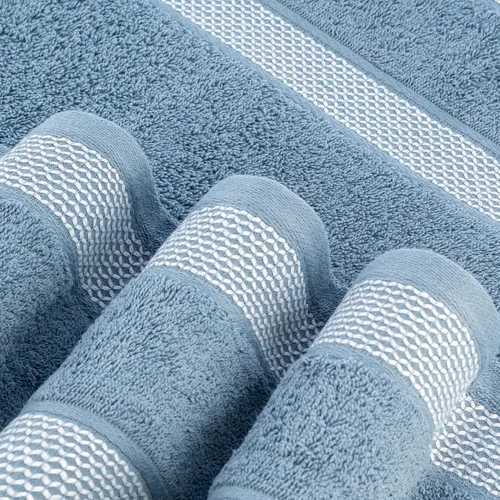Miniatura 4 de CASA COPENHAGEN Solitaire 6Pcs 100% Egyptian Cotton Large Designer Towels Gift Set- Dusty Blue, 600GSM, 2Bath 2Hand 2Washcloths, Bath Towels for