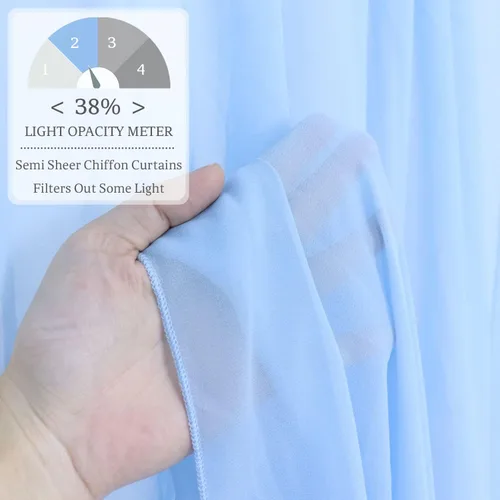 Miniatura 3 de Cortinas de techo azul bebé para bodas, 4 paneles de 20 pies, cortinas para techo, tela de drapeado de arco de boda, tela de tul para drapear techo