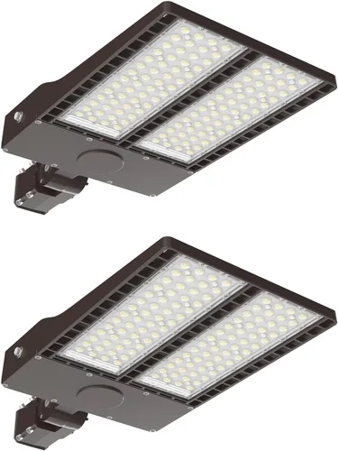 Luz LED de estacionamiento de 300 W con fotocélula del atardecer al amanecer, ajustable, montaje deslizante, caja de zapatos, luz LED para cancha de