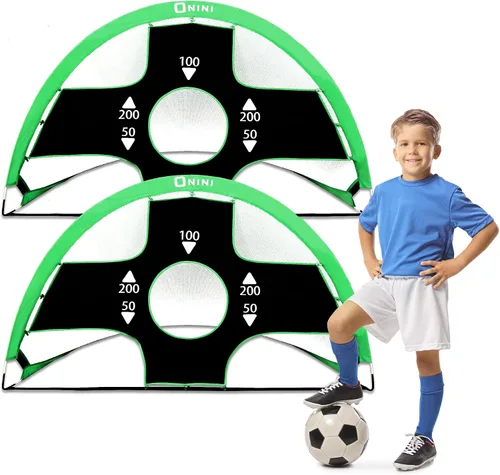Onini Mejore los porteros de fútbol desplegables de 6 pies, color azul, red de fútbol plegable portátil para entrenamiento con objetivo y bolsa,