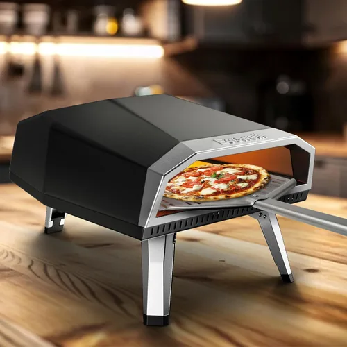 Miniatura 9 de ECOWELL Horno de pizza de gas de 12 pulgadas para exteriores, horno de pizza portátil con piedra, horno de pizza de acero inoxidable para interiores