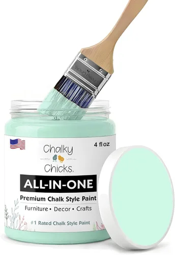 Miniatura 162 de Chalky Chicks - Pintura mate a la tiza, no requiere lijado, 4 onzas líquidas, color gris oscuro (Gun Metal Gray), para muebles, pintura sin Gris