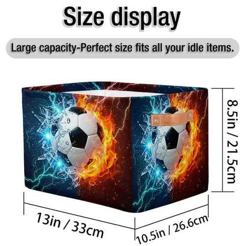 Miniatura 4 de AUUXVA SEULIFE - Cesta de almacenamiento plegable para fútbol y fútbol en agua de fuego, organizador grande plegable, cubos de almacenamiento, cajas