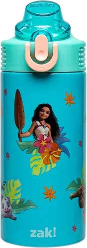 Miniatura 18 de Zak Designs Sage Kids - Botella de agua para la escuela, viajes o en casa, botella de agua de acero inoxidable de 14 onzas con pajilla, asa y tapa