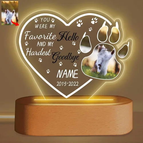 Miniatura 9 de Lámpara Nocturna Personalizada de Recuerdo para Mascotas, Lámpara de Noche de Simpatía, Lámpara de Acrílico Personalizada con Foto, Placa de Foto