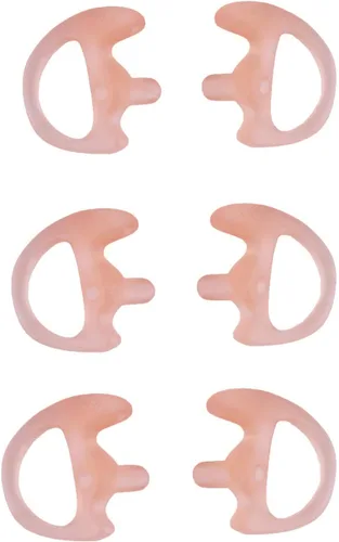 Miniatura 4 de Molde de oreja de radio de dos vías de repuesto de silicona suave para audífonos de tubo de bobina acústica (color negro, 5 pares pequeños)