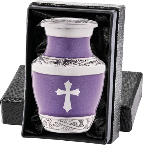 Miniatura 14 de Urna pequeña para cenizas de recuerdo para mujeres y hombres, mini urnas de corazón para cenizas humanas masculinas o femeninas, mini urnas azules