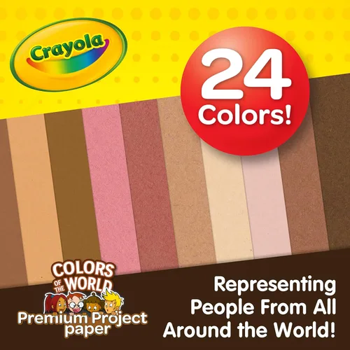 Miniatura 3 de Crayola Papel de construcción en colores del mundo, 8.5 x 11 pulgadas, 24 colores, suministros para manualidades, 48 hojas