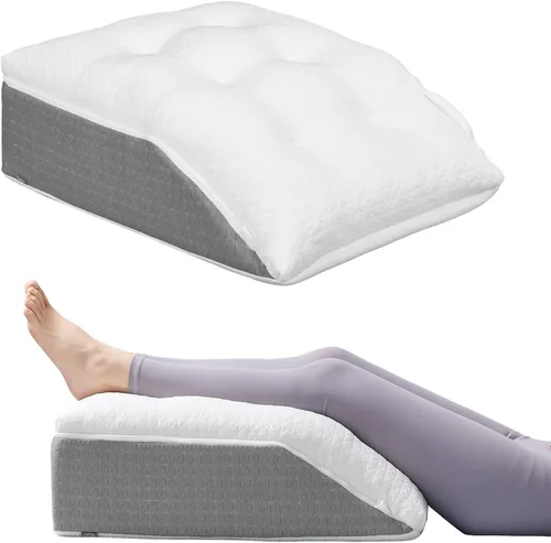 Miniatura 9 de baibu Almohada elevadora de piernas de espuma viscoelástica, almohada de soporte de diseño de doble capa patentada para elevar los pies para una