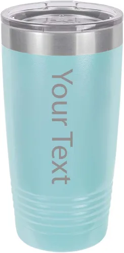 Miniatura 3 de Add Your Custom Name Laser Engraved Double-Wall Insulated Stainless Steel Tumbler 20 Oz Travel Coffee Double-Walled Travelling Car Truck Teal