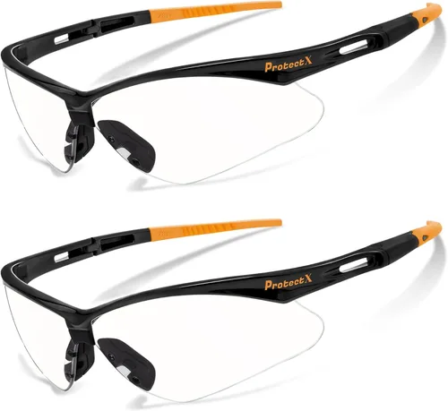 Miniatura 24 de ProtectX Gafas de seguridad para hombres y mujeres, lentes de sol de seguridad con lentes antivaho resistentes a los arañazos, agarres Skywalker