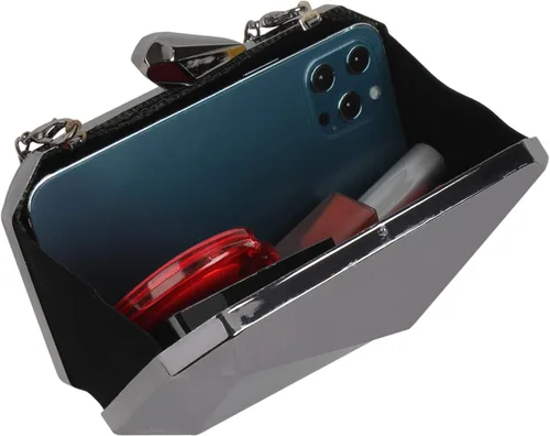 Miniatura 6 de Bolso de mano de metal con patrón de celosía para mujer