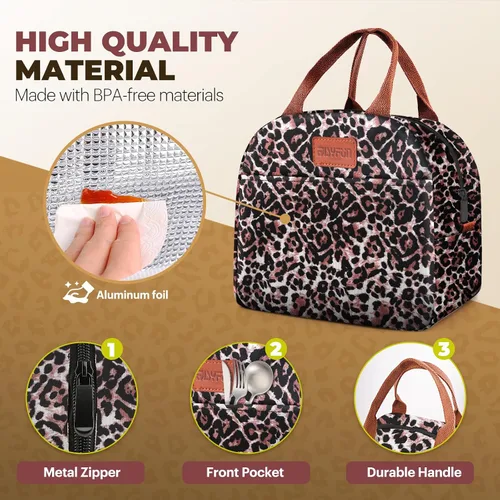 Miniatura 3 de EASYFUN Bolsa de almuerzo para mujeres y hombres, lonchera aislada a prueba de fugas con gran capacidad, bolsa de mano más fresca para el trabajo
