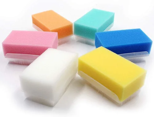 Miniatura 3 de Cepillo de esponja para el baño del bebé, limpieza del cuerpo, el cabello y el cuero cabelludo, suave para la piel sensible de los bebés y niños
