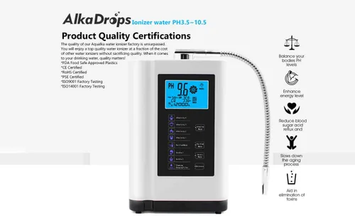 Miniatura 2 de Ionizador de agua, máquina purificadora de agua PH 3.5-10.5 Máquina de agua de ácido alcalino, hasta -500mV ORP, 8000 litros por filtro, 7 ajustes