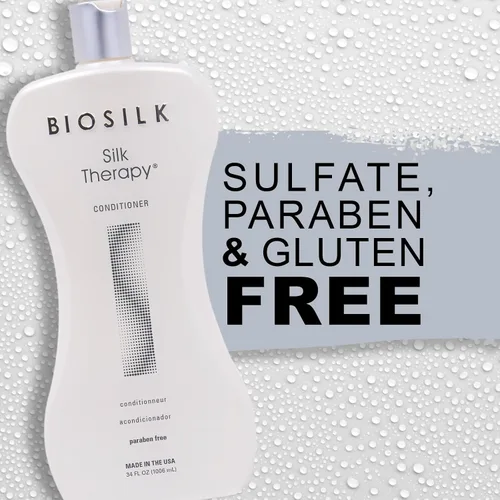 Miniatura 6 de BioSilk Acondicionador de terapia de seda, hidrata y acondiciona el cabello para un brillo increíble, sin sulfatos, parabenos y crueldad, 34 onzas