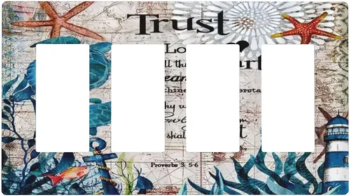 Miniatura 76 de Funky Retro Vintage 70s 60s Boho Hippie Hongo Botánico Floral 2 Gang Interruptor de luz de palanca doble Placa de pared Cubierta de toma de Planta