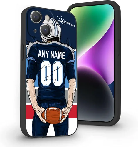 Miniatura 23 de Funda de fútbol personalizada con nombre y número para iPhone17 Air 16 15 Pro Max 14 13 Mini 12 11 Xs Max Xr SE3 8 7 6 Plus, silicona líquida