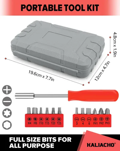 Miniatura 3 de Kit de herramientas de bricolaje de 24 piezas para el hogar, oficina y garaje - Juego de herramientas de mano pequeñas de reparación general con Rojo