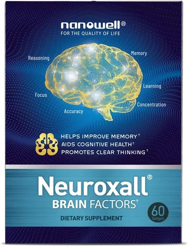 NANOWELL Factores cerebrales neuroxall - Apoyo cognitivo con vitamina B6, astaxantina, extracto de ginkgo biloba y fosfatidilserina - Aumenta la