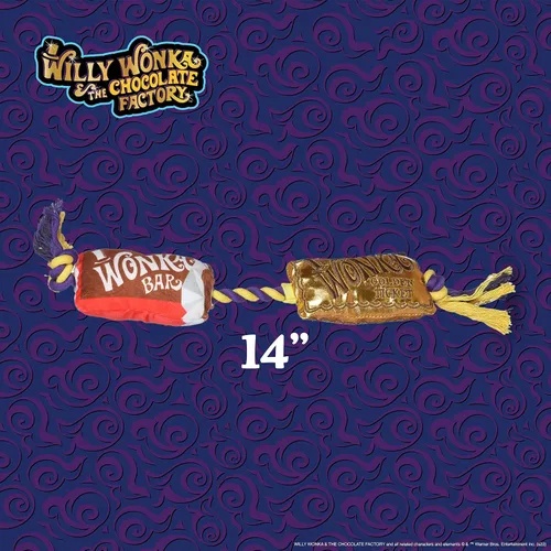 Miniatura 5 de WILLY WONKA Pets Wonka Bar - Juguete de cuerda dorada de peluche para boletos – Juguete multisensorial de lujo para mascotas, regalos de moda