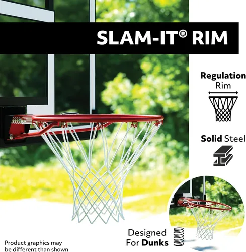 Miniatura 3 de Lifetime Aro de baloncesto portátil ajustable, tablero trasero de 50 pulgadas, ajuste de pie de altura de 8-10 pies