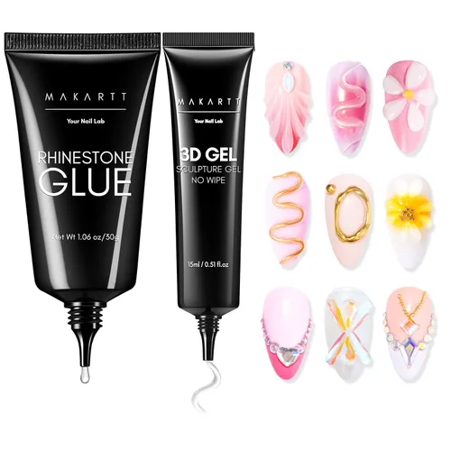 Miniatura 12 de Makartt Pegamento de diamantes de imitación para uñas: pegamento de uñas de gel súper fuerte para dijes de uñas, decoraciones de gemas, arte de uñas
