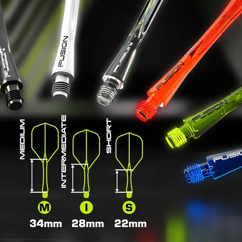 Miniatura 3 de Dardos Winmau Fusion Sistema Integrado de Vuelo y Eje - Forma y Diseño No.2 - Disponible en Corto, Intermedio y Mediano - Claro, Rojo y Morado