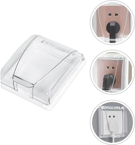 Miniatura 2 de 4 unids caja 86 cubierta de interruptor Conjoined Socket Case Protector de pared Socket Cover Socket Protective Case Wall Plug Covers Wall Cover