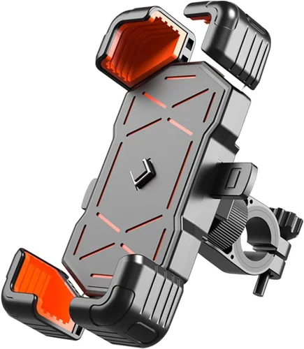 Miniatura 8 de AUCELI Soporte de teléfono para motocicleta, ABS de liberación rápida para teléfonos de 4.7 a 7.2 pulgadas, antivibraciones con clip giratorio