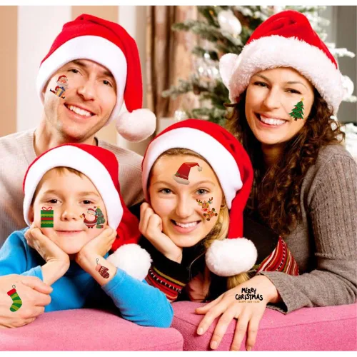 Miniatura 5 de 240 tatuajes temporales de Navidad para niños, 20 hojas de tatuajes falsos de Navidad para niñas y niños, regalos de fiesta de Navidad, decoración