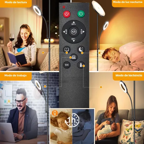 Miniatura 9 de marctronic Lámpara de pie, mejorada de 42W 4000LM, lámpara de pie LED súper brillante para sala de estar, dormitorio, lámparas de pie de lectura