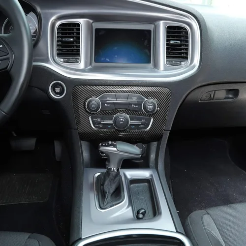 Miniatura 5 de Voodonala Para cargador de radio, CD, interruptor de CD, consolas centrales para Dodge Charger 2015-2026+, accesorios interiores, fibra de carbono