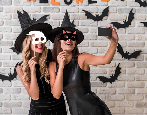 Miniatura 6 de Juego de 62 decoraciones de fiesta de Halloween, accesorios de cabina de fotos de Hallowmas, globos, pompones, espirales colgantes, remolinos
