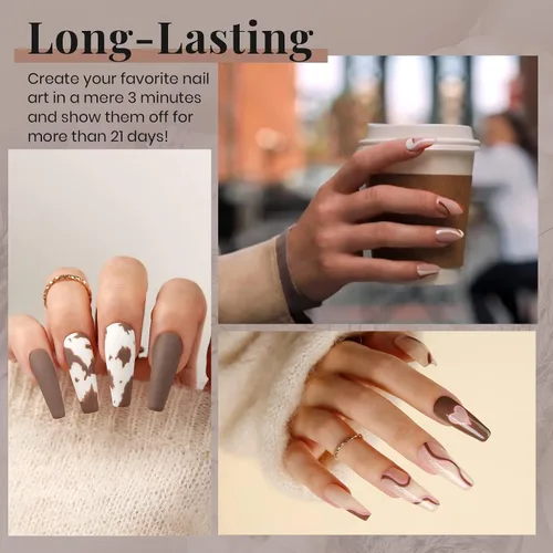 Miniatura 5 de Beetles - Esmalte de uñas de gel marrón – 0.5 onzas líquidas de esmalte de gel marrón oscuro, lámpara LED UV para uñas, regalo de manicura para I