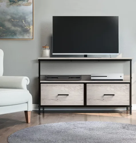 Miniatura 2 de Sorbus Mueble para TV con 2 cajones, baúl elevador de televisión con almacenamiento, muebles de dormitorio, sala de estar, armario y dormitorio Gris